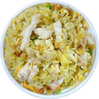 Arroz de pollo con salsa de curry